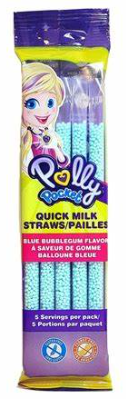 Polly Pocket Blue Bubblegum Flavored Milk Straws