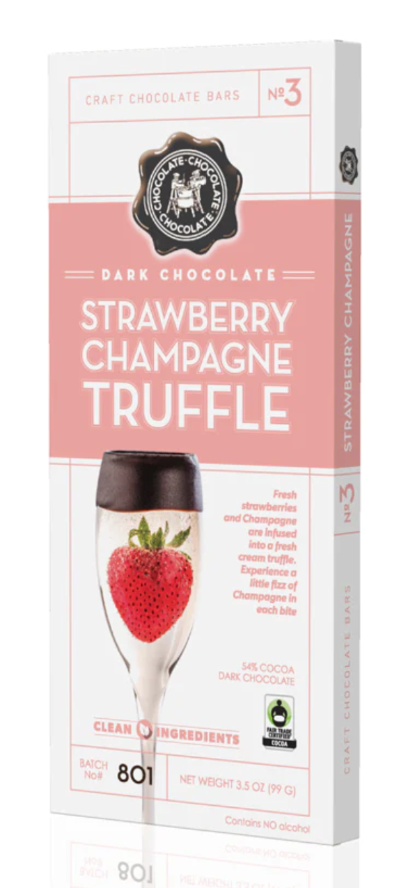 Craft Chocolate Bar Strawberry Champagne Truffle